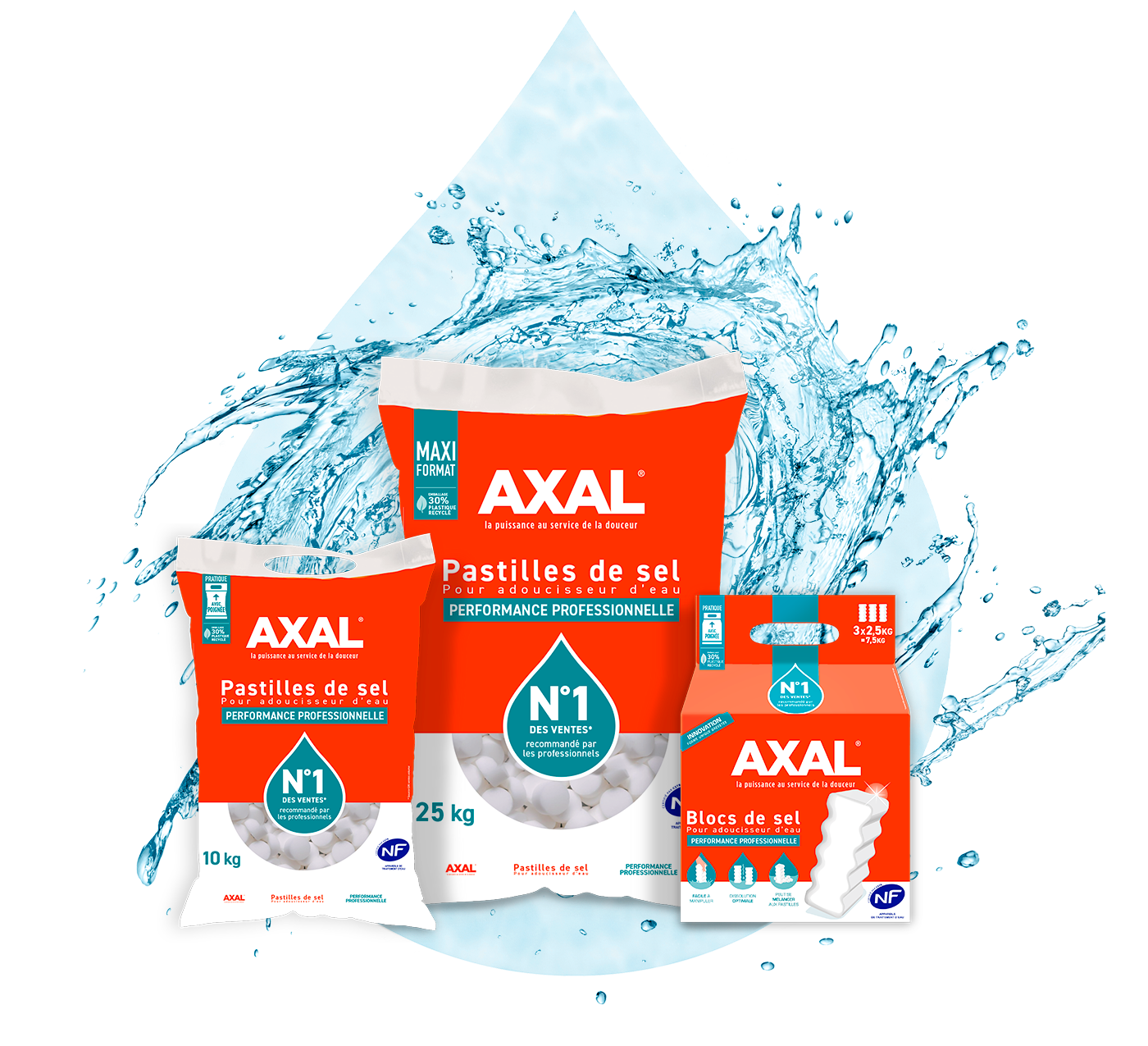 La gamme de sel pour adoucisseur d'eau AXAL I AXAL